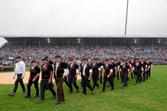 Einmarsch der Schwinger in die Arena. (swiss-image.ch/Photo Remy Steinegger, 24. August 2019)