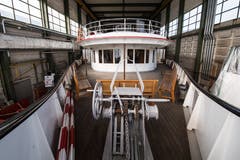 Beim Tag der offenen Tür in der Schiffswerft konnte man das DS Stadt Luzern betrachten. (Bild: Boris Bürgisser, Luzern, 24. August 2019)