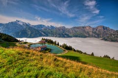 Härzlisee Brunni/Engelberg über dem Nebelmeer (Bild: Caroline Pirskanen, Brunni Engelberg, 22. August 2019)