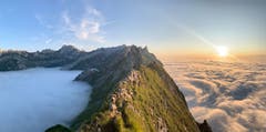 Abendliche Hochnebelstimmung im Alpstein, Schäfler. (Bild: Fabian Burger)