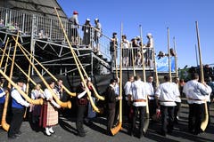 Der Festakt in der Arena. (KEYSTONE/Urs Flüeler)