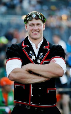 Rang 3b mit 77.00 Punkten: Pirmin Reichmuth, Cham ZG. (Bild: Stefan Kaiser, Zug, 25. August 2019)