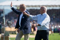 Esaf-OK-Präsident Heinz Tännler und Bundespräsident Ueli Maurer. (Bild: Maria Schmid, Zug, 25. August 2019)