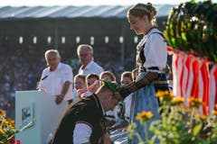 Joel Wicki zeigte eine herausragende Leistung in Zug, kommt in den Schlussgang und gewinnt zum ersten Mal in seiner noch jungen Karriere einen Kranz an einem Eidgenössischen Schwingfest. Zum Königstitel reichte es allerdings knapp nicht. (Bild: Claudio Thoma/freshfocus, Zug, 25. August 2019)