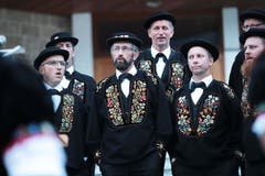 Die Stanser Jodelbuben (Bild: Roger Zbinden, Oberdorf, 27. August 2019)