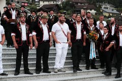Martin Zimmermann (links), Lutz Scheuber, Benji Von Ah und Marcel Mathis (Bild: Roger Zbinden, Oberdorf, 27. August 2019)