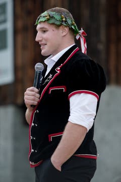 Auch Joel Wicki sagte ein paar Worte. (Bild: Pius Amrein, Sörenberg, 27. August 2019)
