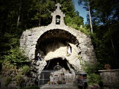 Ein Ort der Ruhe und Stille; So nimmt man diese wunderschöne Lourdes-Grotte in Marbach war. (Bild: Margrith Imhof-Röthlin, 1. August 2019)