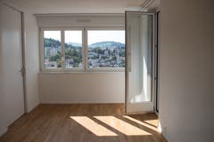 Das Aalto Hochhaus von innen. (Bild: Boris Bürgisser, Luzern, 29. August 2019)