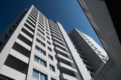 Das Aalto Hochhaus von aussen. (Bild: Boris Bürgisser, Luzern, 29. August 2019)