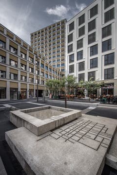 Der Brunnen auf dem Quartierplatz. (Bild: Pius Amrein, Kriens 10. September 2019)