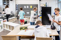 Ein Rundgang durch das umgebaute Schulhaus Konstanz in Rothenburg. (Bild: Nadia Schärli, 6. September 2019)