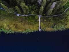 Blick von oben auf den Steg am Schwendisee. (Bild: Renato Maciariello)