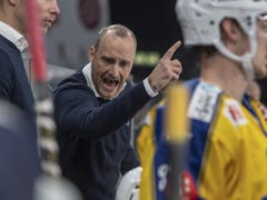 HCD-Trainer Christian Wohlwend dagegen musste mit seinem Team im Hallenstadion eine Niederlage einstecken (Bild: KEYSTONE/URS FLUEELER)