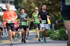 Gianpaolo Nivola von der Läuferriege Mauritius Emmen, Philipp Blum aus Luzern, Thomas Haas aus Emmenbrücke und Stefan Stählin von den Jamaica Runner (von links). (Bild: Eveline Beerkircher, Littau, 14. September 2019)