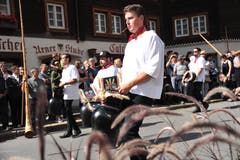 Die Tryychlergruppe Gersau sorgte für ein ohrenbetäubendes Konzert. (Bild: Urs Hanhart, 14. September 2019)