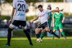 Emmens Silvio König (links) gegen Entlebuchs Daniel Kaufmann. (Bild: Philipp Schmidli, Emmen, 14. September 2019)