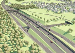 Das Anschlusswerk und Portal Süd beim Tunnel Hohrein. (Visualisierung: PD)