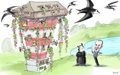 Leuchtturm am Burgweier? Die Stadt St.Gallen kauft das Areal der Burgweier. Den Deal eingefädelt hat Matthias Fuchs, Stabschef der städtischen Direktion Bau und Planung. Das Areal soll ökologisch aufgewertet werden. Stadträtin Maria Pappa sprach diese Woche davon, da solle ein «überregionaler naturnaher Leuchtturm» entstehen. Wie sieht das wohl aus, wenn man's wörtlich nimmt? (Illustration: Corinne Bromundt - 21. September 2019)