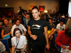 Bei der Stabhochspringerin Jelena Isinbajewa war der Pressesaal immer voll. (Bild: KEYSTONE/STEFFEN SCHMIDT)