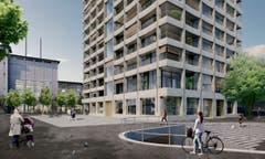 Geplant sind auch 165 Wohnungen, von denen 30 preisgünstig angeboten werden. (Bild: PD/Beat Bühler, Zürich)