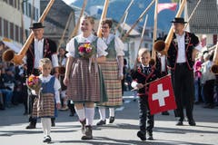 Die Alphornbläservereinigung Amt Entlebuch. (Bild: Boris Bürgisser)