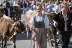 Familie Portmann von der Alp Äbnistettili. (Bild: Boris Bürgisser)