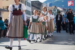 Die Kindertrachtengruppen Schüpfheim und Entlebuch. (Bild: Boris Bürgisser)
