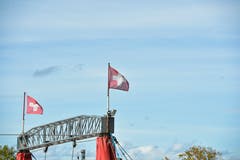 Frauenfeld TG , 30.09.2019 / Zirkus Stey baut sein Zelt für die Vorführungen (vom 2. bis 6.10.) erstmals auf dem Oberen Mätteli auf.