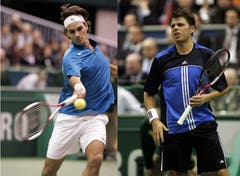 2005: Achtelfinal Rotterdam: Federer s. Wawrinka 6:1, 6:4Das erste Duell zwischen den beiden Schweizern ist eine klare Angelegenheit zugunsten der damaligen Weltnummer 1, Roger Federer. Er lässt seinem Landsmann, der damals die Nummer 128 der Welt ist, keine Chance und siegt in zwei Sätzen. (Bilder: Keystone)