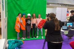 Stand von Swiss Infosec: Schüler könne hier den Beruf des Mediamatikers genauer kennenlernen. (Bild: Dominik Wunderli, Sursee, 6. September 2019)