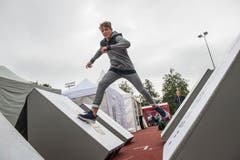 Ein Hindernisparcours beim Stand der Jubla. (Bild: Dominik Wunderli, Sursee, 6. September 2019)
