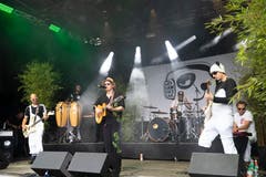 Die Gruppe Bambusbär bei ihrem Auftritt. (Bild: Roger Zbinden, Zug, 7. September 2019)