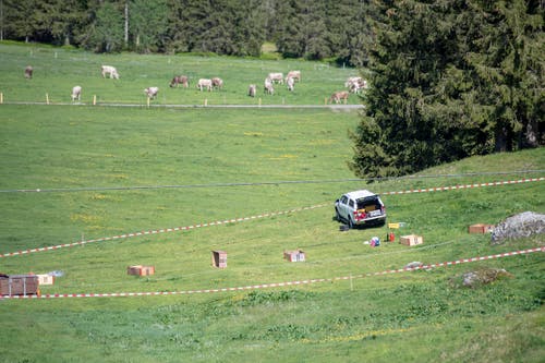 The police station closed the scene of the accident. (Image: Urs Flüeler / Keystone, Engelberg, June 5, 2019)